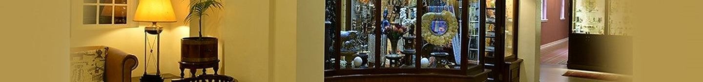 A display cabinet of sculpture and curios in the hotel's Stone Dynamics Gallery.